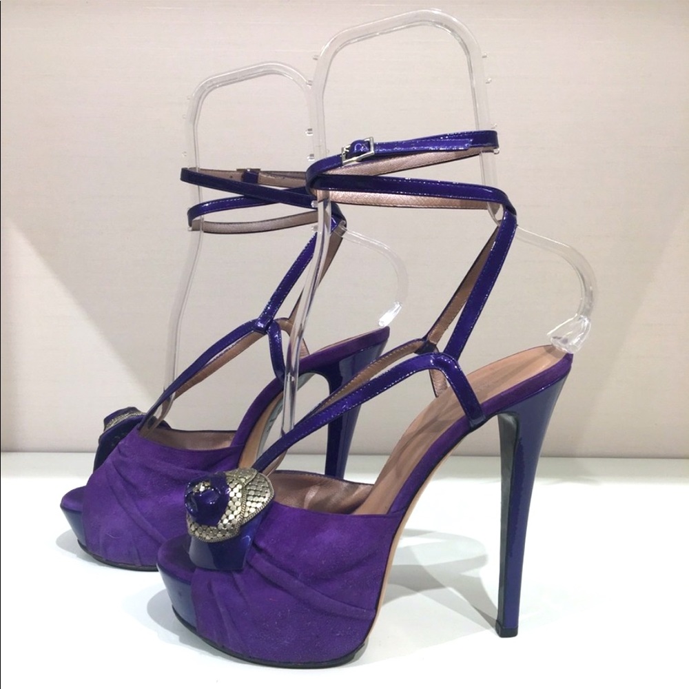 Versace purple flower platforms
